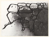 Artist: EWINS, Rod | Title: The Great Wall, Honaunau. | Date: 1990 March | Technique: spraycan aquatint, printed in black ink, from one steel plate