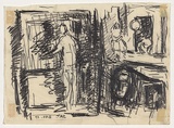 Artist: b'MADDOCK, Bea' | Title: b'Drawing Saturday December 17 [recto]; (Transferred wax from softground) [verso]' | Date: 1960 | Technique: b'pencil [recto]; wax transfer [verso]'