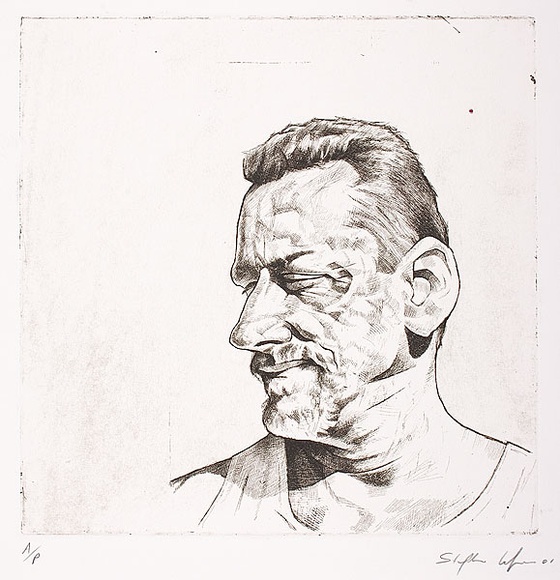 Artist: b'Lopes, Steve.' | Title: b'Immigrant' | Date: 2001 | Technique: b'etching, printed in black ink, from one plate'