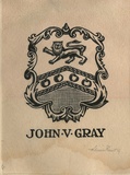 Artist: FEINT, Adrian | Title: Bookplate: John V Gray. | Date: 1929 | Technique: wood-engraving, printed in black ink, from one block | Copyright: Courtesy the Estate of Adrian Feint