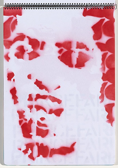 Title: b'Chickenpox' | Date: 2003-2004 | Technique: b'stencil, printed with red aerosol paint, from one stencil'