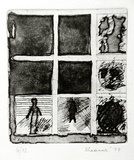 Artist: b'SHEARER, Mitzi' | Title: b'See through a window darkly' | Date: 1979 | Technique: b'etching and aquatint, printed in black ink, from one plate'