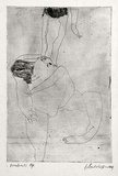 Artist: b'BALDESSIN, George' | Title: b'Acrobats.' | Date: 1964 | Technique: b'etching and foul biting, printed in black ink, from one plate'