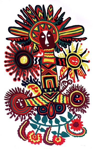 Artist: b'Kauage, Mathias.' | Title: b'Masalai man [Spirit man].' | Date: 1978 | Technique: b'screenprint, printed in colour, from five stencils'