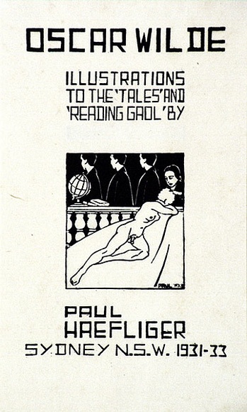 Artist: b'Haefliger, Paul.' | Title: bOscar Wilde, illustrations to the 'Tales' and 'Reading Goal' by Paul Haefliger. Sydney N.S.W. 1931-33. | Date: 1931-33 | Technique: b'linocut, printed in black ink, from one block'