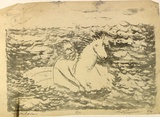 Artist: ROSENGRAVE, Harry | Title: White horses | Date: 1954 | Technique: lithograph, printed in black ink, from one plate