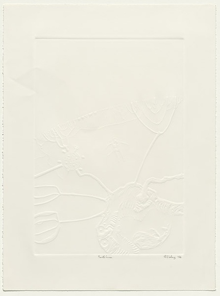 Artist: b'LEFROY, Ray' | Title: b'Earth curve' | Date: 1988 | Technique: b'embossed linocut'