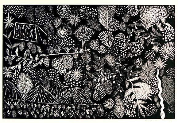 Artist: b'Petyarre, Katy.' | Title: b'not titled [No.54]' | Date: 1990 | Technique: b'woodcut, printed in black ink, from one block'