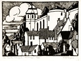 Artist: b'Syme, Eveline' | Title: b'The Castle Chapel, Amboise' | Date: c.1928 | Technique: b'wood-engraving, printed in black ink, from one block'