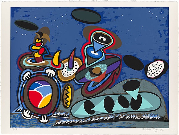 Artist: b'Lanceley, Colin.' | Title: b'New England night no.1' | Date: 1997 | Technique: b'screenprint, printed in colour, from multiple stencils' | Copyright: b'Courtesy of the artist'