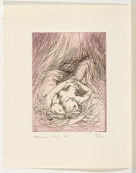 Artist: b'Boyd, Hermia.' | Title: b'To Atthis.' | Date: 1978 | Technique: b'etching, printed in lilac ink, from one plate'