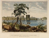 Title: Fort Macquarie sur la Pointe est de l'Anse, Sidney. | Date: 1837 | Technique: lithograph, printed in black ink, from one stone; hand-coloured