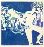 Artist: b'Stringer, John.' | Title: b'not titled [Christmas card to Daniel Thomas].' | Date: c.1970 | Technique: b'screenprint'