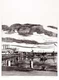 Artist: b'GRIFFITH, Pamela' | Title: b'Darling Harbour' | Date: 1988 | Technique: b'hard ground, aquatint, photo-transferred, spray resist on one copper' | Copyright: b'\xc2\xa9 Pamela Griffith'