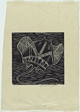 Artist: TUNGUTALUM, Bede | Title: Stingray | Date: 1970s | Technique: woodcut, printed in black ink, from one block | Copyright: © Bede Tungutalum, Licensed by VISCOPY, Australia