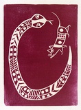 Artist: Artist unknown | Title: Snake and rat | Date: 1970s | Technique: screenprint, printed in colour, from multiple stencils
