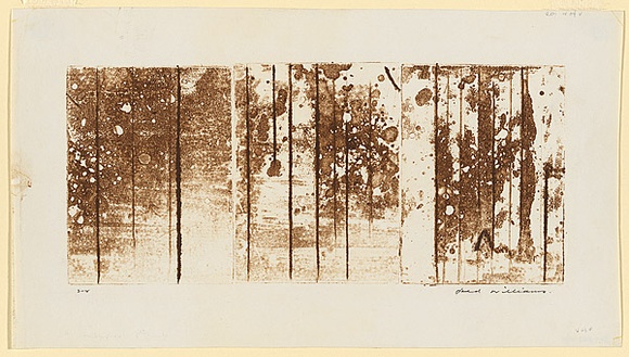 Artist: b'WILLIAMS, Fred' | Title: b'Landscape triptych. Number 2' | Date: 1962 | Technique: b'aquatint, open biting, engraving' | Copyright: b'\xc2\xa9 Fred Williams Estate'