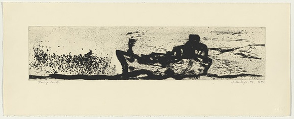 Artist: b'Senbergs, Jan.' | Title: b'Going south' | Date: 1992 | Technique: b'sugar-lift etching, printed in black ink, from one plate' | Copyright: b'\xc2\xa9 Jan Senbergs'