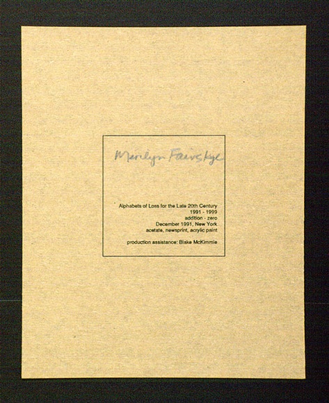 Artist: b'Fairskye, Merilyn.' | Title: b'Last page (brown paper).' | Date: 1991 | Copyright: b'\xc2\xa9 Merilyn Fairskye'