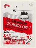 Artist: b'UNKNOWN' | Title: b'El Salvador - U.S. hands off! National day of solidarity with the people of El Salvador.' | Date: 1980 | Technique: b'screenprint, printed in colour, from two stencils'