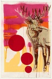 Title: No still eye deer [left panel] | Date: 2000 | Technique: screenprint, printed in coloured ink, from multiple stencils; stencil, sprayed in coloured aerosol paint, from multiple stencils