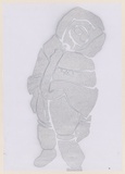 Artist: CIVIL, | Title: Radiation suit. | Date: 2003 | Technique: stencil, printed in silver ink, from one stencil