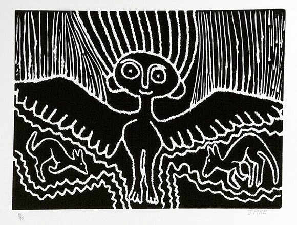 Artist: b'Pike, Jimmy.' | Title: b'Mangkaja' | Date: 1985 | Technique: b'screenprint, printed in black ink, from one stencil'