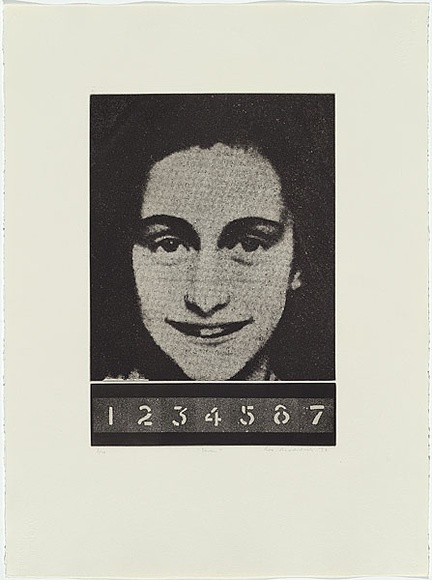 Artist: b'MADDOCK, Bea' | Title: b'Seven' | Date: 1974 | Technique: b'aquatint, photo-etching and aquatint, printed in black ink, from two plates'