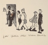 Artist: b'Robinson, William.' | Title: b'Gertrude street' | Date: 1992 | Technique: b'lithograph, printed in blue ink, from one stone; hand-coloured'