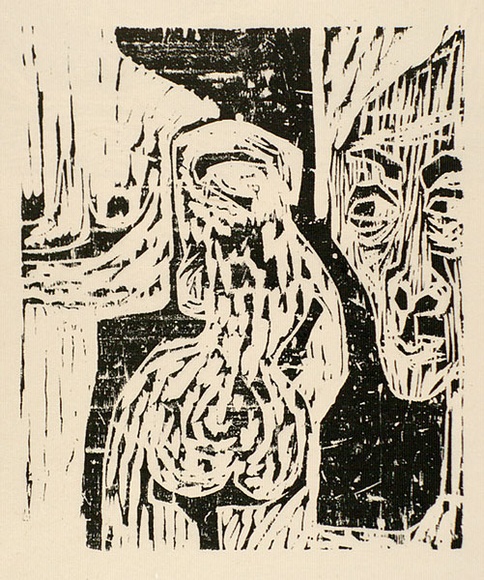 Artist: LAWTON, Tina | Title: not titled | Date: c.1963 | Technique: linocut, printed in black ink, from one block