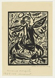 Artist: b'Groblicka, Lidia.' | Title: b'Singing angel' | Date: 1958 | Technique: b'linocut, printed in black ink, from one block'