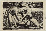 Artist: b'ROSENGRAVE, Harry' | Title: b'The mussel gatherers.' | Date: 1955 | Technique: b'lithograph, printed in black ink, from one stone'