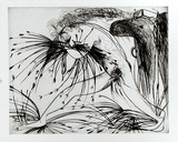 Artist: BOYD, Arthur | Title: Nebuchadnezzar with beast and cornstalks. | Date: (1968-69) | Technique: etching, printed in black ink, from one plate | Copyright: Reproduced with permission of Bundanon Trust
