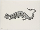 Artist: b'Morububuna, Martin.' | Title: b'Topinilategila [Lizard].' | Date: 1975 | Technique: b'lithograph, printed in black ink, from one stone'