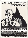 Artist: MACKINOLTY, Chips | Title: End the state of oppression | Date: 1982 | Technique: screenprint, printed in black ink, from one stencil