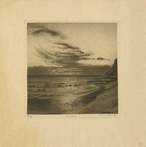 Artist: b'van RAALTE, Henri' | Title: b'Eventide' | Date: c.1920 | Technique: b'aquatint, printed in black ink, from one plate'