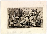 Artist: b'MACQUEEN, Mary' | Title: b'Still life' | Date: 1958 | Technique: b'aquatint and etching, printed in brown ink, from one plate' | Copyright: b'Courtesy Paulette Calhoun, for the estate of Mary Macqueen'