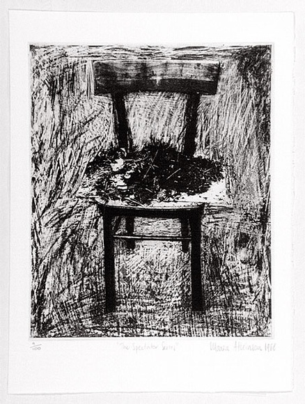 Artist: b'Atkinson, Marea.' | Title: b'The spectator series.' | Date: 1988 | Technique: b'etching, printed in black ink, from one plate'