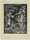 Artist: b'Waller, Christian.' | Title: b'(Joan of Arc).' | Date: c.1928 | Technique: b'linocut, printed in black ink, from one block'