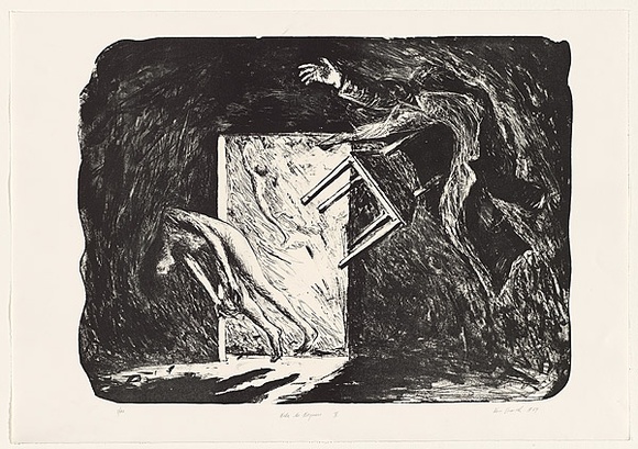 Artist: b'Unsworth, Ken.' | Title: b'Villa des vergessuers V' | Date: 1987 | Technique: b'transfer-lithograph, printed in black ink, from one stone'