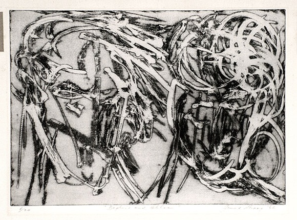 Artist: b'Sharp, James.' | Title: b'Daphis and Chloe' | Date: 1966 | Technique: b'etching and open bite, printed in black ink with plate-tone, from one plate' | Copyright: b'\xc2\xa9 Estate of James Sharp'