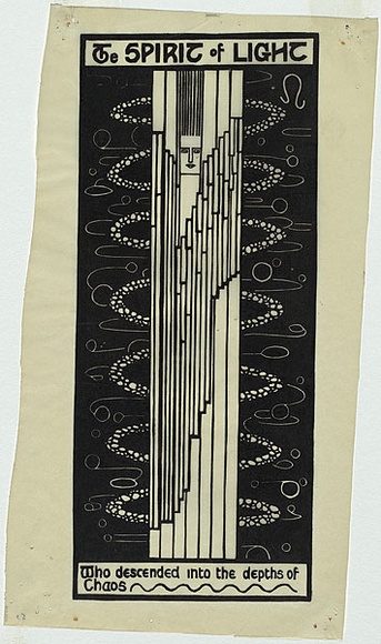 Artist: b'Waller, Christian.' | Title: b'The Spirit of Light' | Date: 1932 | Technique: b'linocut, printed in black ink, from one block'