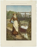 Title: b'At the creek.' | Date: 1883 | Technique: b'wood-engraving, printed in colour, from multiple blocks'