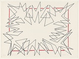 Artist: Balsaitis, Jonas. | Title: Red line litho | Date: 1982 | Technique: lithograph, printed in colour, from two stones