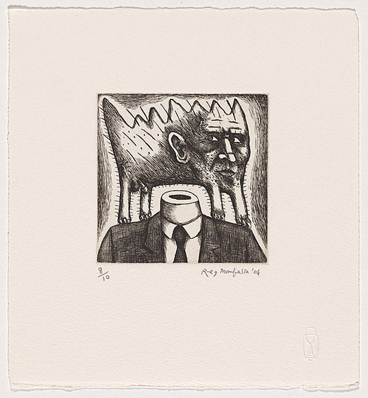 Artist: b'Mombassa, Reg.' | Title: b'Self portrait' | Date: c.2003 | Technique: b'etching, printed in black ink, from one plate'