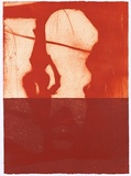 Title: b'Shallow grave 1 [panel 14]' | Date: 2000 | Technique: b'liftground aquatint, printed in red ink, from one copper plate; woodcut, printed in maroon ink, from one block'