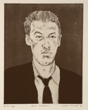 Artist: b'Miller, Lewis.' | Title: b'Auto portrait' | Date: 1994 | Technique: b'etching, printed in black ink, from one plate' | Copyright: b'\xc2\xa9 Lewis Miller. Licensed by VISCOPY, Australia'