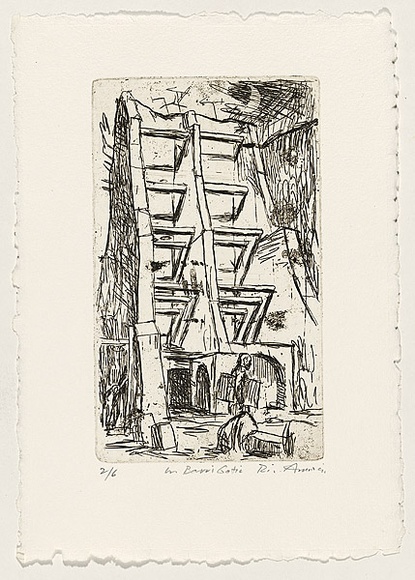 Artist: b'AMOR, Rick' | Title: b'In Barri Gotic.' | Date: 1991 | Technique: b'etching and foul bite, printed in black ink, from one plate'