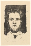 Artist: EWINS, Rod | Title: not titled [self-portrait}. | Date: 1965 | Technique: crayon-lithograph, printed in black ink, from one stone