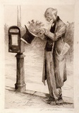 Artist: Hopkins, Livingston. | Title: I thought I had a stamp | Date: 1898 | Technique: etching, printed in brown ink, from one plate